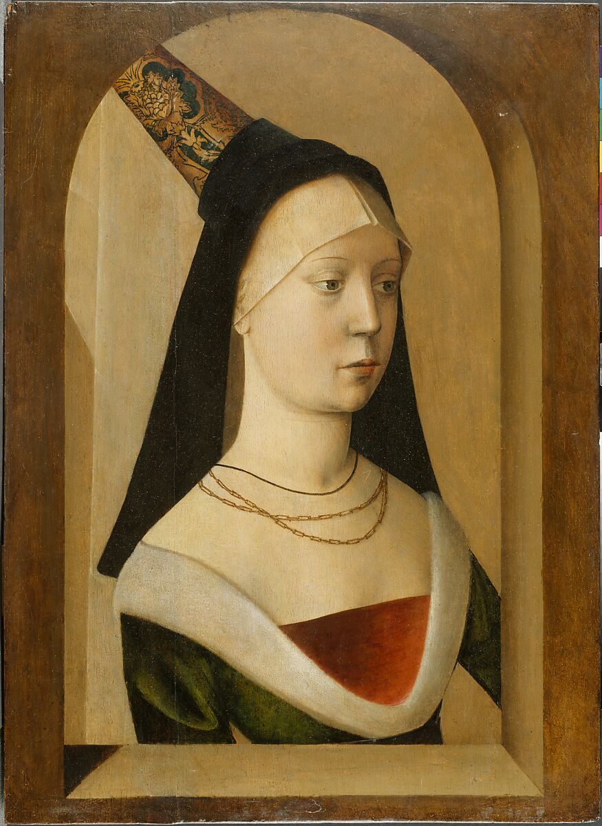 Portrait of a Woman, Netherlandish or French, Oil on oak panel, Franco-Flemish