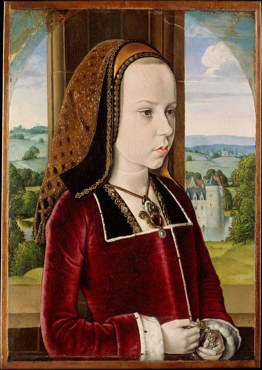 Margaret of Austria, Jean Hey (called Master of Moulins) (Netherlandish, active fourth quarter 15th century), Oil on oak panel 