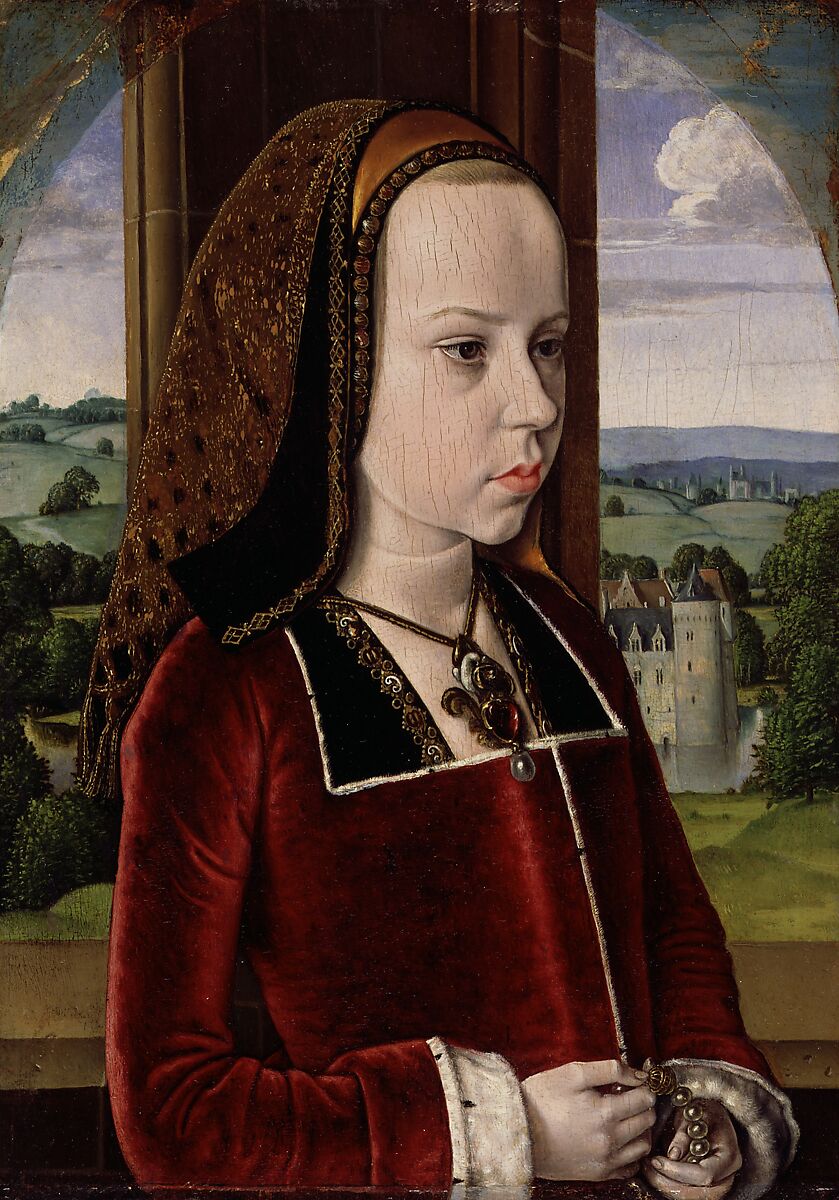 Margaret of Austria, Jean Hey (called Master of Moulins) (Netherlandish, active fourth quarter 15th century), Oil on oak panel