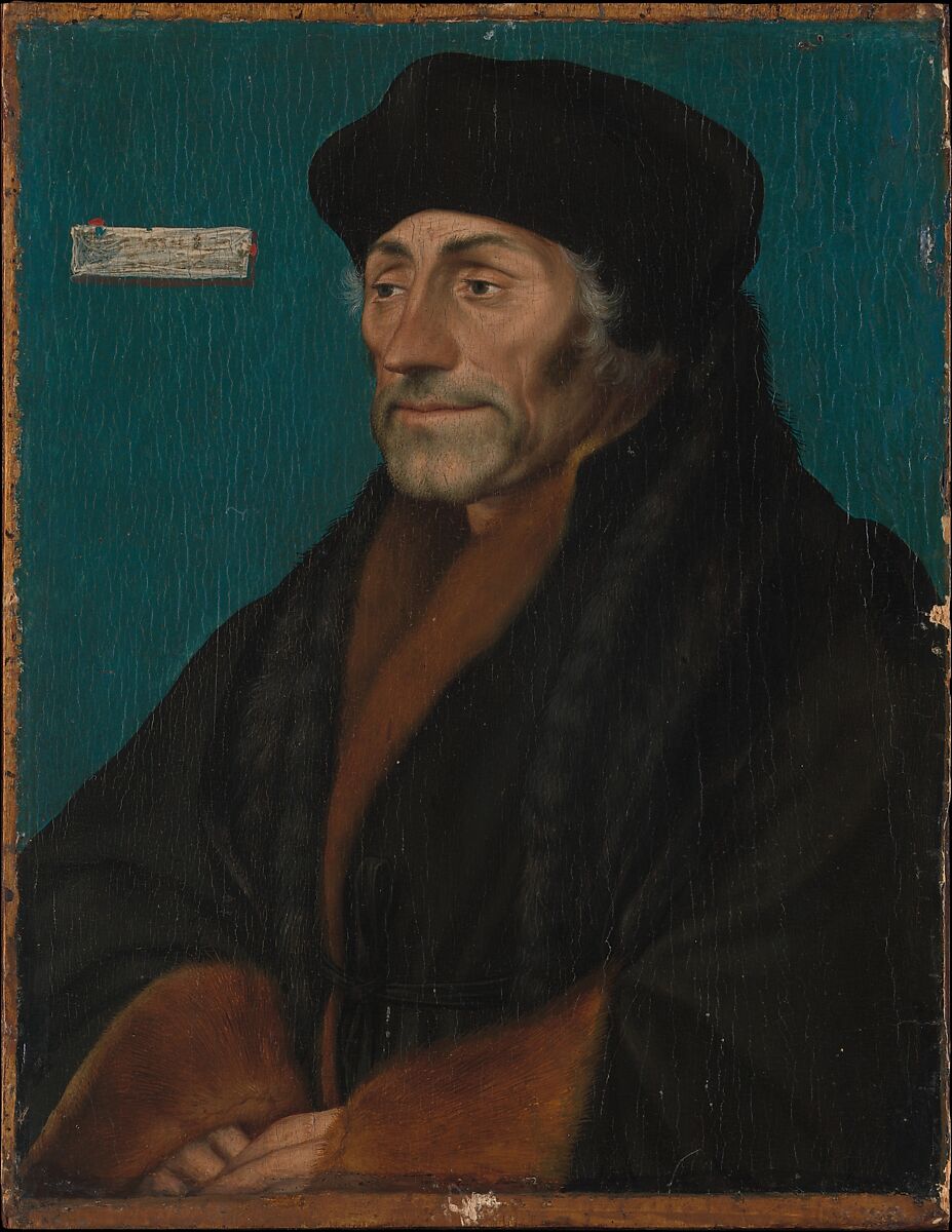 Erasmus of Rotterdam, Hans Holbein the Younger (German, Augsburg 1497/98–1543 London) (and Workshop(?)), Oil on linden panel 