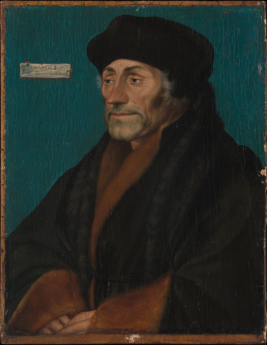 Erasmus of Rotterdam, Hans Holbein the Younger (and Workshop(?)) German, Oil on linden panel