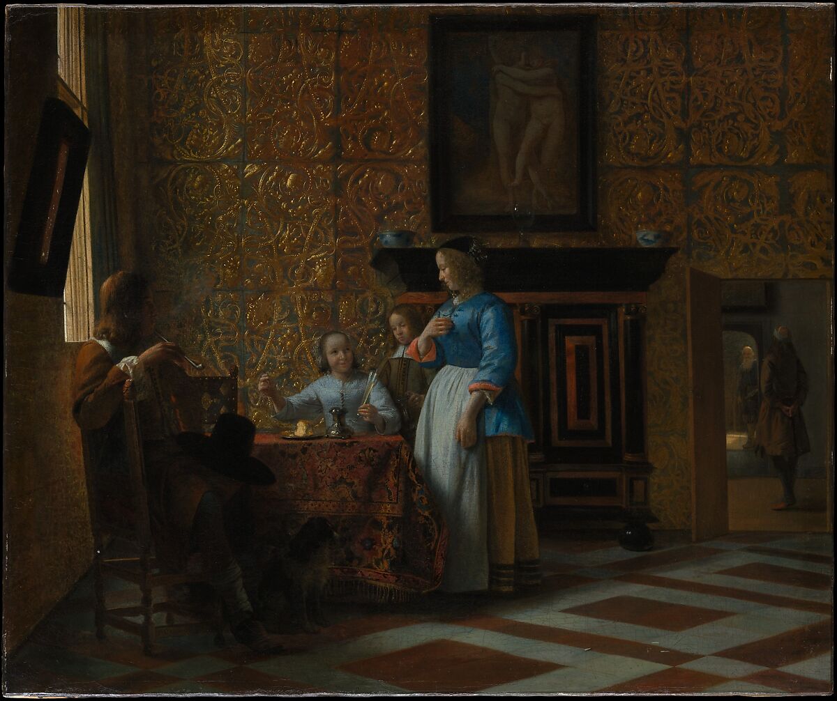 Leisure Time in an Elegant Setting, Pieter de Hooch (Dutch, Rotterdam 1629–1684 Amsterdam), Oil on canvas 