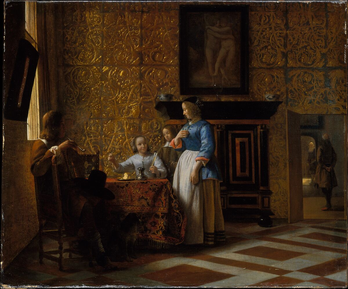 Leisure Time in an Elegant Setting, Pieter de Hooch (Dutch, Rotterdam 1629–1684 Amsterdam), Oil on canvas
