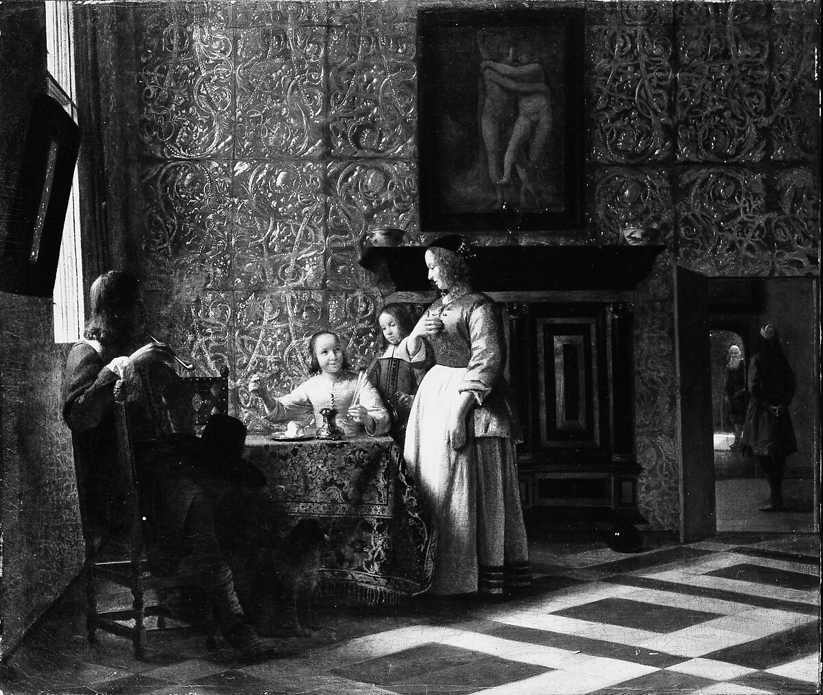 Leisure Time in an Elegant Setting, Pieter de Hooch (Dutch, Rotterdam 1629–1684 Amsterdam), Oil on canvas