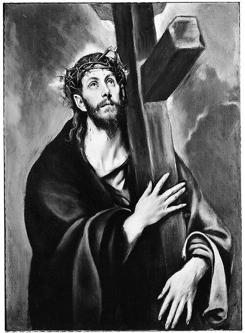 Christ Carrying the Cross, El Greco (Domenikos Theotokopoulos) (Greek, Iráklion (Candia) 1541–1614 Toledo), Oil on canvas