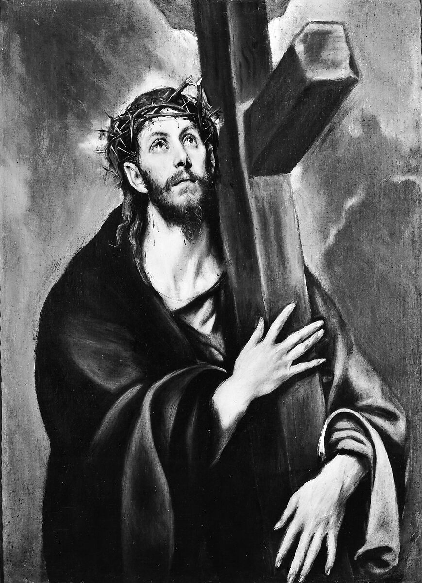 Christ Carrying the Cross, El Greco (Domenikos Theotokopoulos) (Greek, Iráklion (Candia) 1541–1614 Toledo), Oil on canvas
