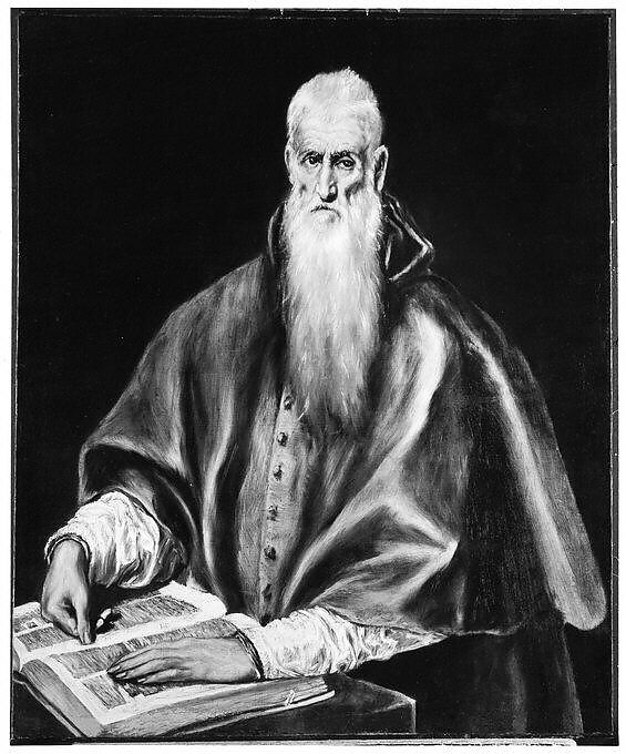 Saint Jerome as Scholar, El Greco (Domenikos Theotokopoulos) (Greek, Iráklion (Candia) 1541–1614 Toledo), Oil on canvas