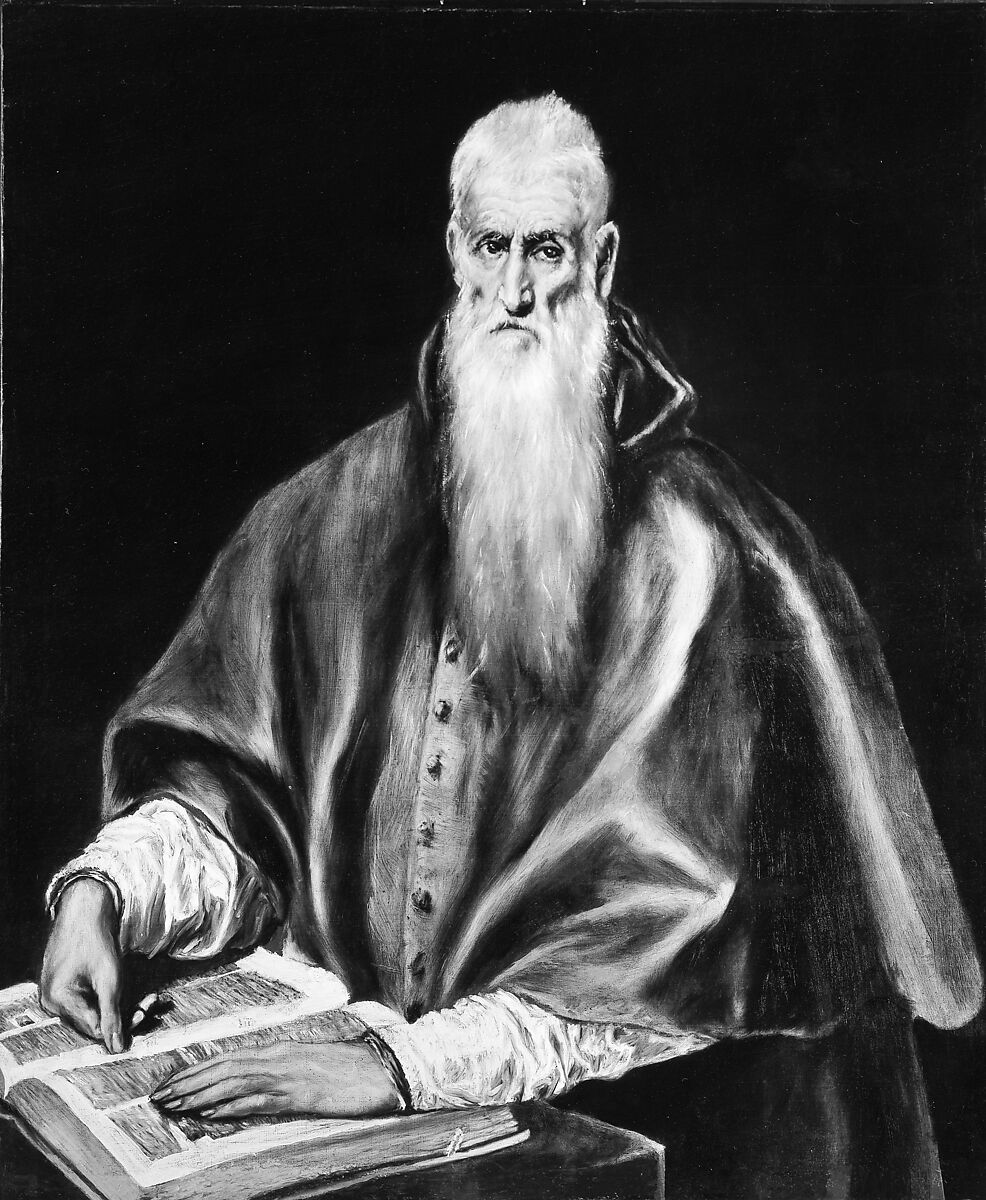 Saint Jerome as Scholar, El Greco (Domenikos Theotokopoulos) (Greek, Iráklion (Candia) 1541–1614 Toledo), Oil on canvas