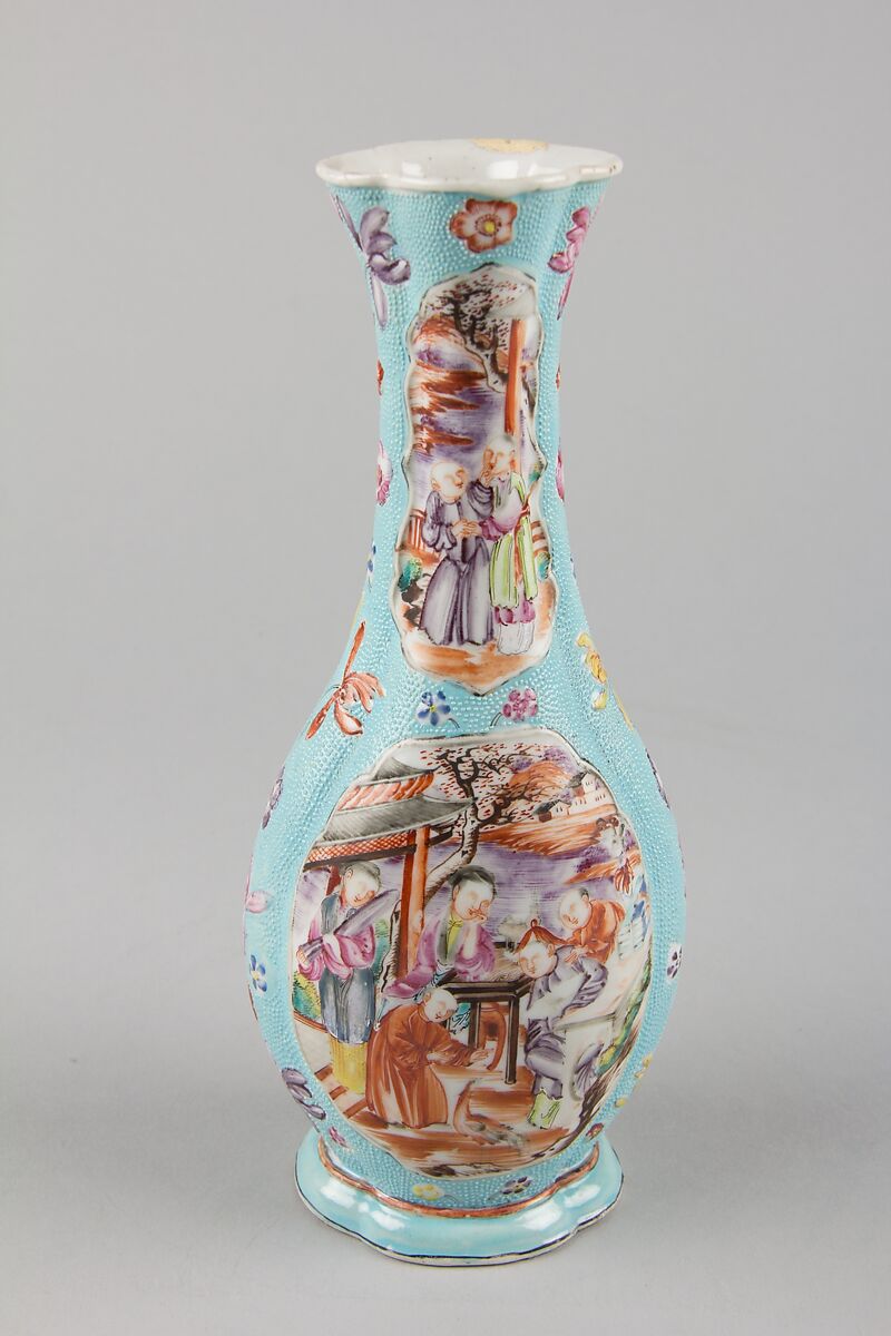 Vase with ladies and boys, Porcelain painted in overglaze polychrome enamels (Jingdezhen ware with Canton enamels), China 