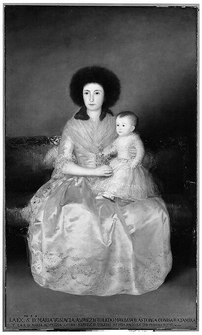 Condesa de Altamira and Her Daughter, María Agustina, Goya (Francisco de Goya y Lucientes) (Spanish, Fuendetodos 1746–1828 Bordeaux), Oil on canvas