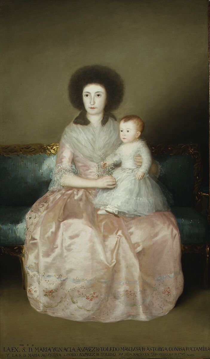 Condesa de Altamira and Her Daughter, María Agustina, Goya (Francisco de Goya y Lucientes) (Spanish, Fuendetodos 1746–1828 Bordeaux), Oil on canvas