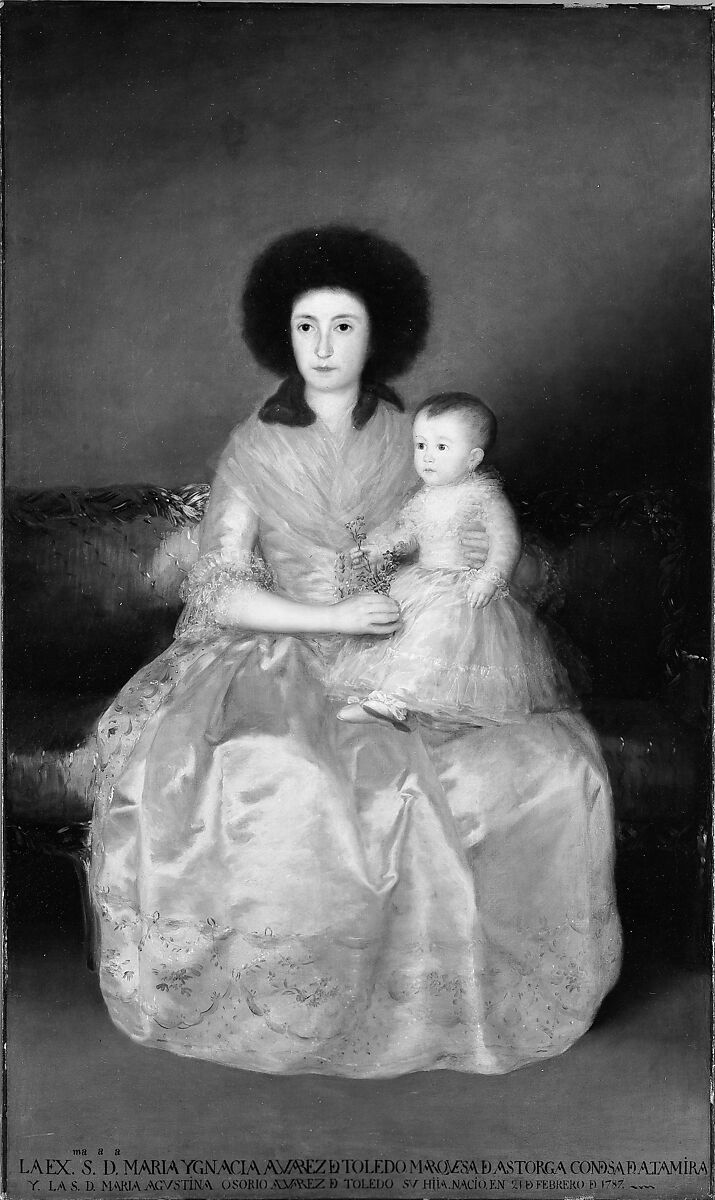 Condesa de Altamira and Her Daughter, María Agustina, Goya (Francisco de Goya y Lucientes) (Spanish, Fuendetodos 1746–1828 Bordeaux), Oil on canvas