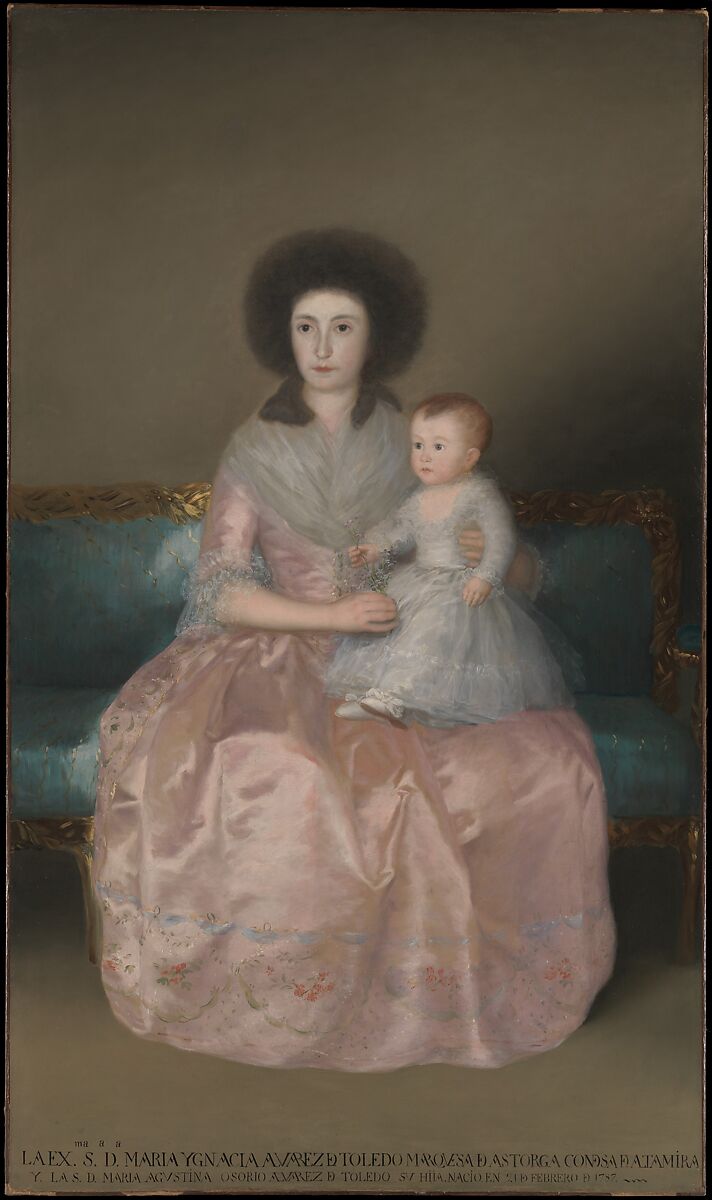 Condesa de Altamira and Her Daughter, María Agustina, Goya (Francisco de Goya y Lucientes) (Spanish, Fuendetodos 1746–1828 Bordeaux), Oil on canvas 