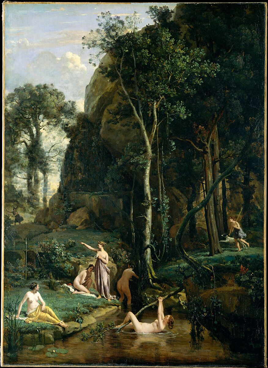 Diana and Actaeon (Diana Surprised in Her Bath), Camille Corot (French, Paris 1796–1875 Paris), Oil on canvas 