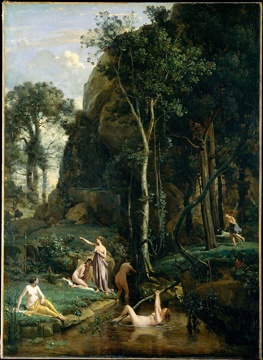 Diana and Actaeon (Diana Surprised in Her Bath), Camille Corot  French, Oil on canvas