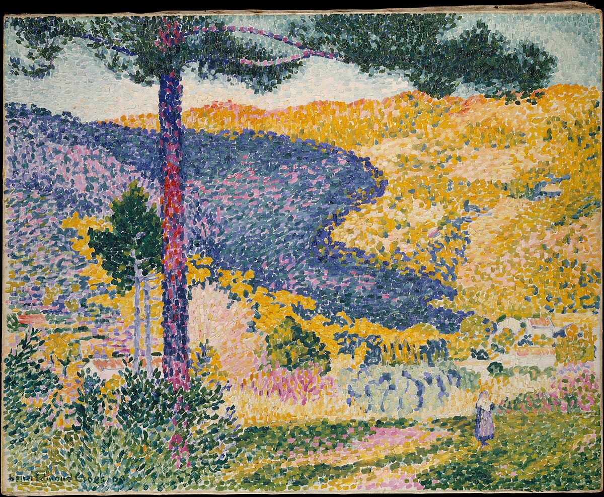 Valley with Fir (Shade on the Mountain), Henri-Edmond Cross (Henri-Edmond Delacroix) (French, Douai 1856–1910 Saint-Clair), Oil on canvas 