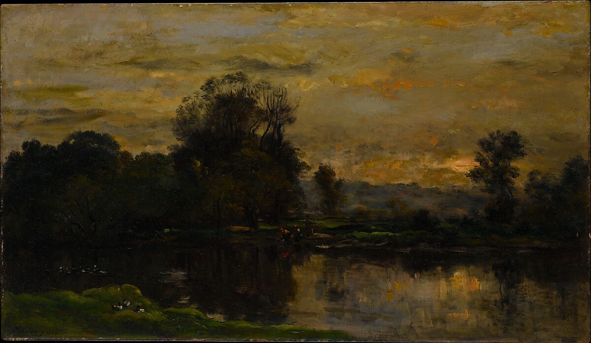 Landscape with Ducks, Charles-François Daubigny (French, Paris 1817–1878 Paris), Oil on wood