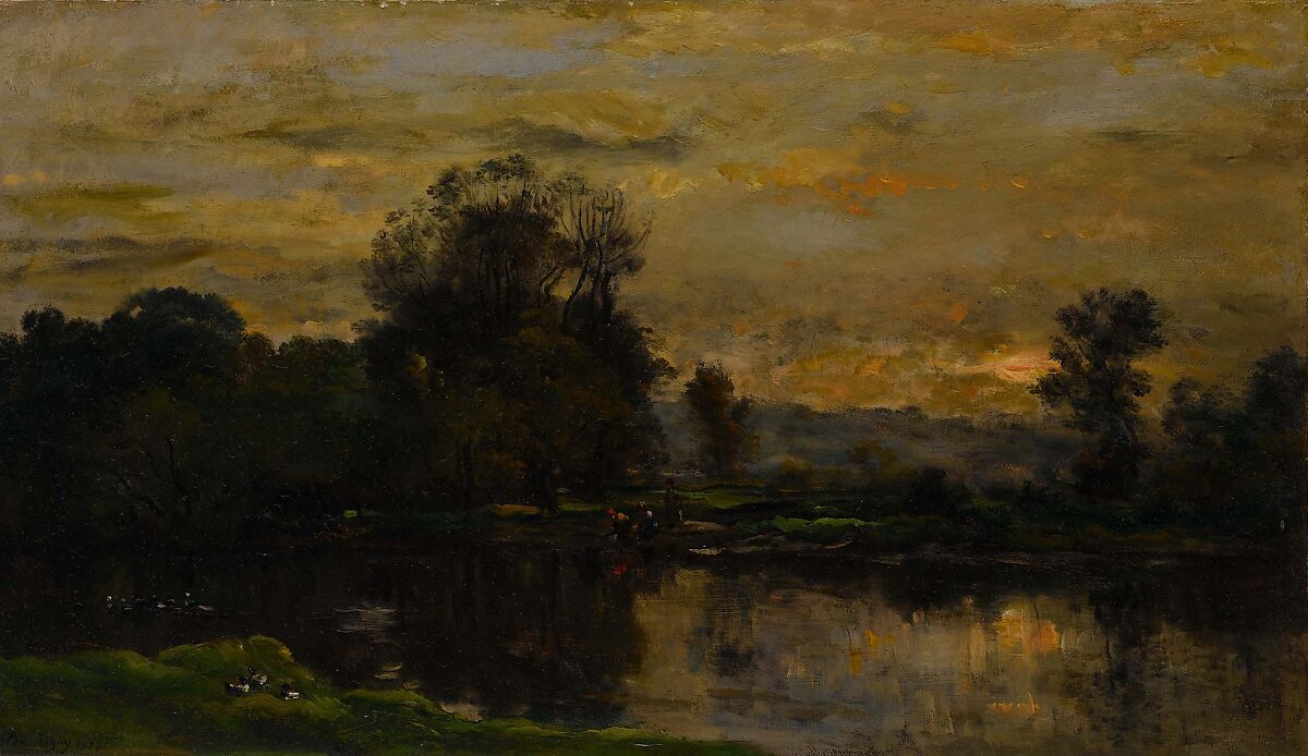 Landscape with Ducks, Charles-François Daubigny (French, Paris 1817–1878 Paris), Oil on wood 