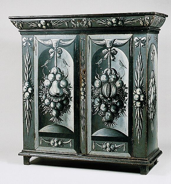 Kast, Painted yellow poplar, red oak, white pine, American