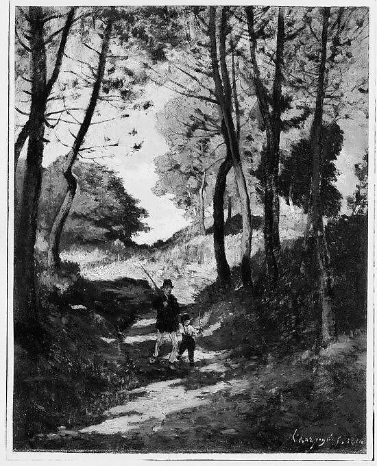 Fir Trees in Les Trembleaux, near Marlotte (Sapins aux Trembleaux à Marlotte), Henri-Joseph Harpignies (French, Valenciennes 1819–1916 Saint-Privé), Oil on canvas