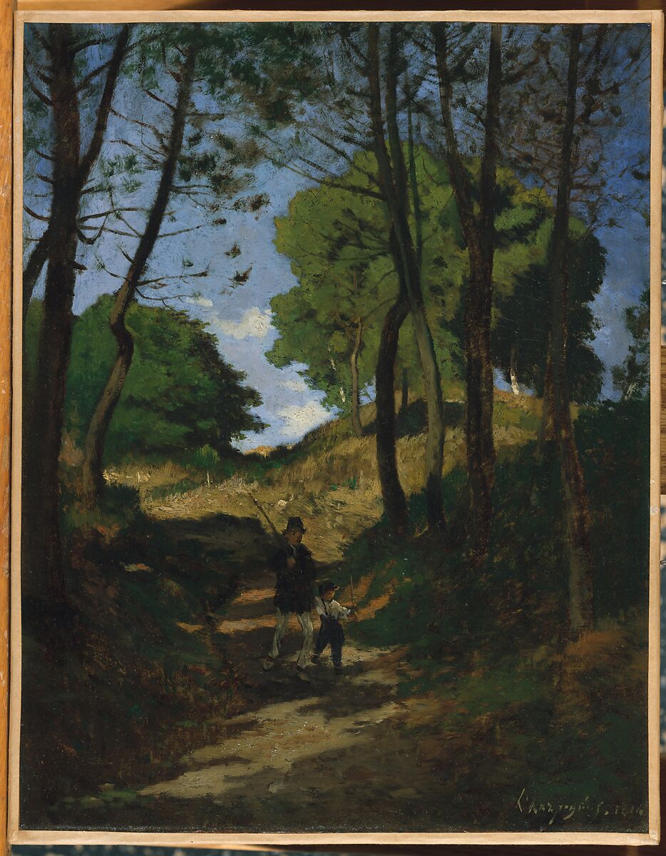 Fir Trees in Les Trembleaux, near Marlotte (Sapins aux Trembleaux à Marlotte), Henri-Joseph Harpignies  French, Oil on canvas