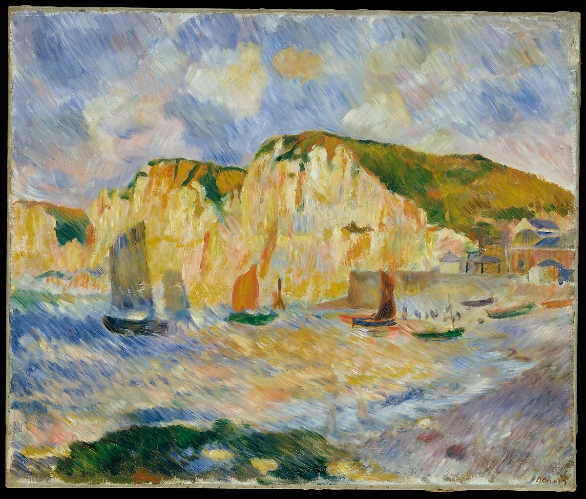 Sea and Cliffs, Auguste Renoir (French, Limoges 1841–1919 Cagnes-sur-Mer), Oil on canvas 