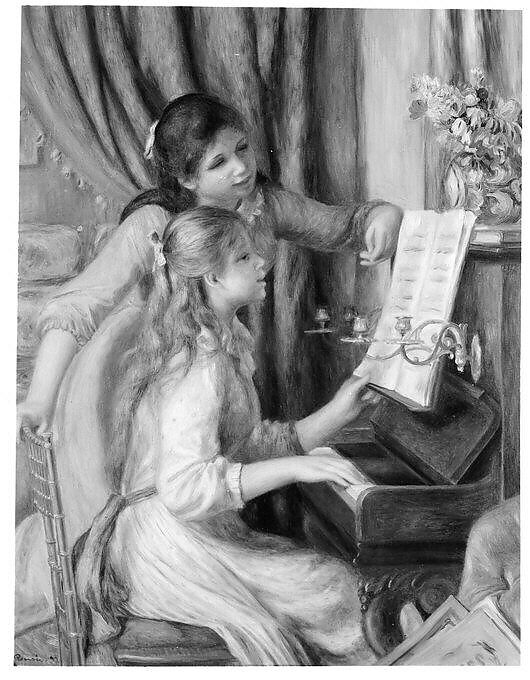 Two Young Girls at the Piano, Auguste Renoir (French, Limoges 1841–1919 Cagnes-sur-Mer), Oil on canvas