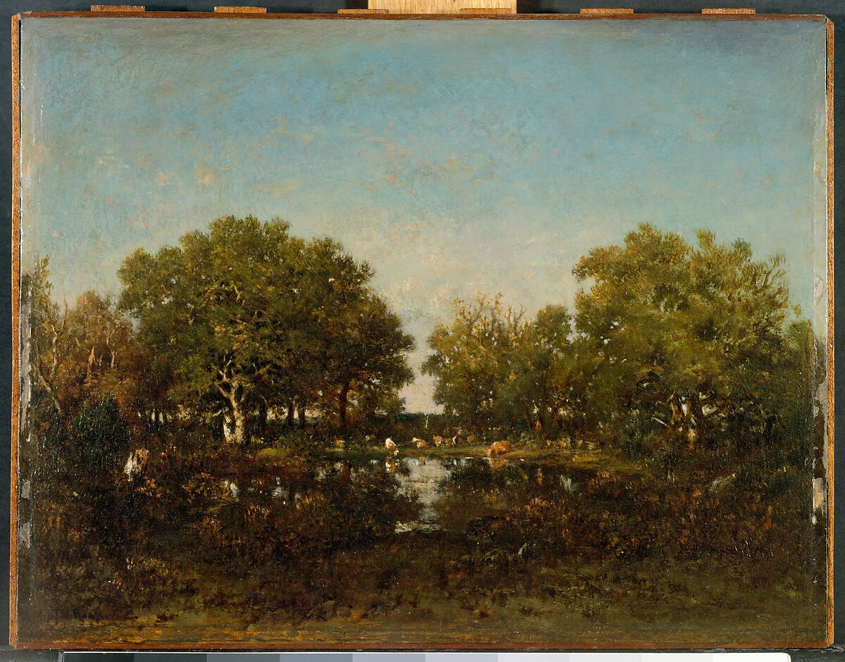 The Pool (Memory of the Forest of Chambord), Théodore Rousseau (French, Paris 1812–1867 Barbizon), Oil on wood