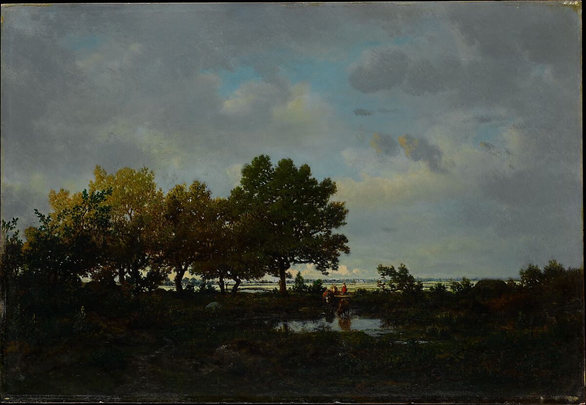 The Pond (La Mare), Théodore Rousseau (French, Paris 1812–1867 Barbizon), Oil on wood