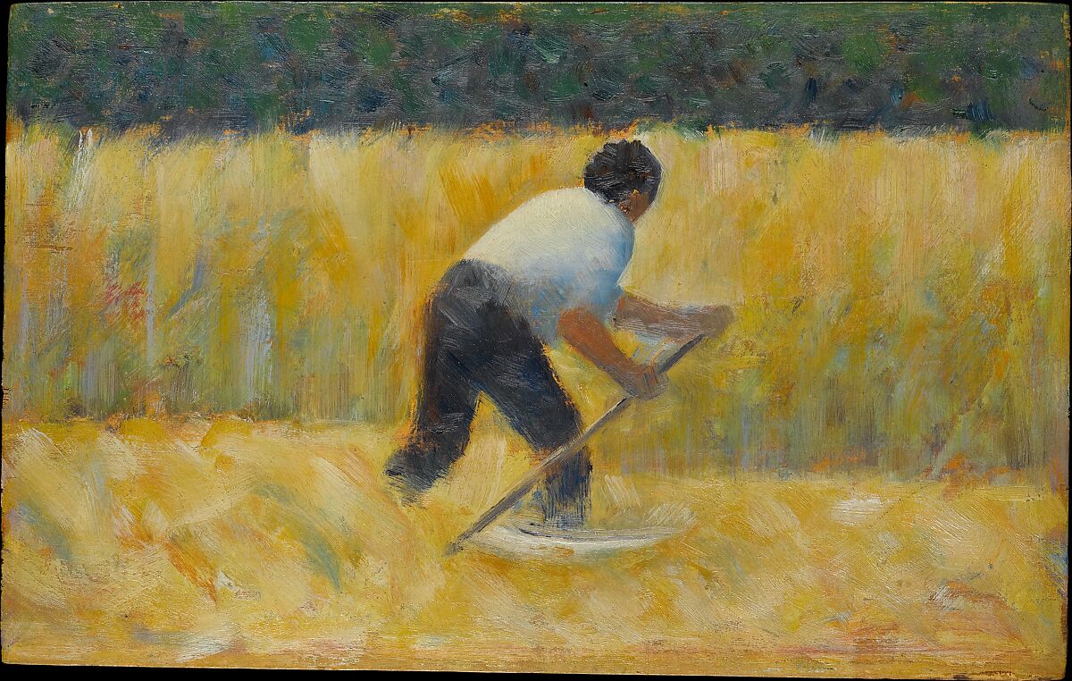 The Mower, Georges Seurat (French, Paris 1859–1891 Paris), Oil on wood