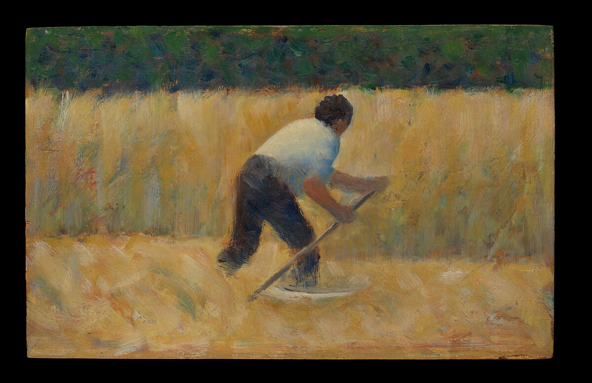 The Mower, Georges Seurat (French, Paris 1859–1891 Paris), Oil on wood 