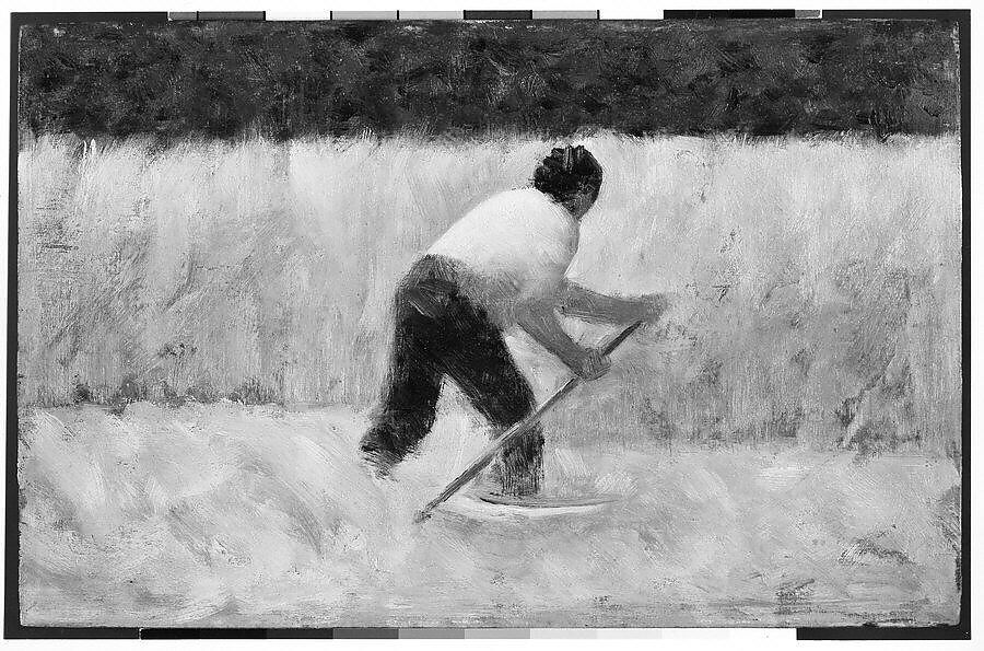 The Mower, Georges Seurat (French, Paris 1859–1891 Paris), Oil on wood