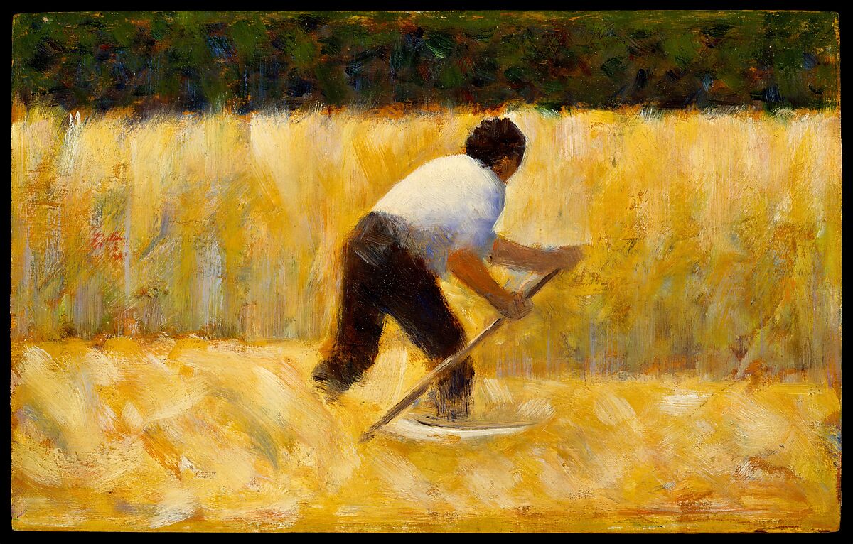 The Mower, Georges Seurat (French, Paris 1859–1891 Paris), Oil on wood 