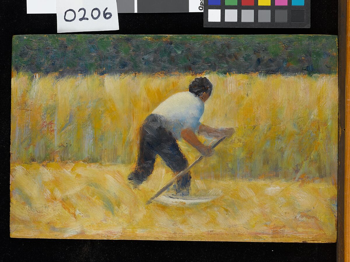 The Mower, Georges Seurat (French, Paris 1859–1891 Paris), Oil on wood