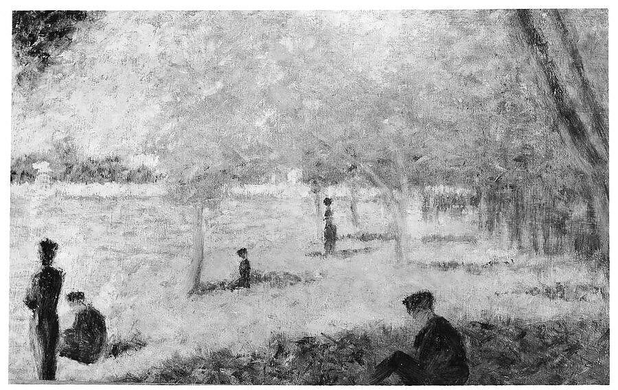 Study for "A Sunday on La Grande Jatte", Georges Seurat (French, Paris 1859–1891 Paris), Oil on wood