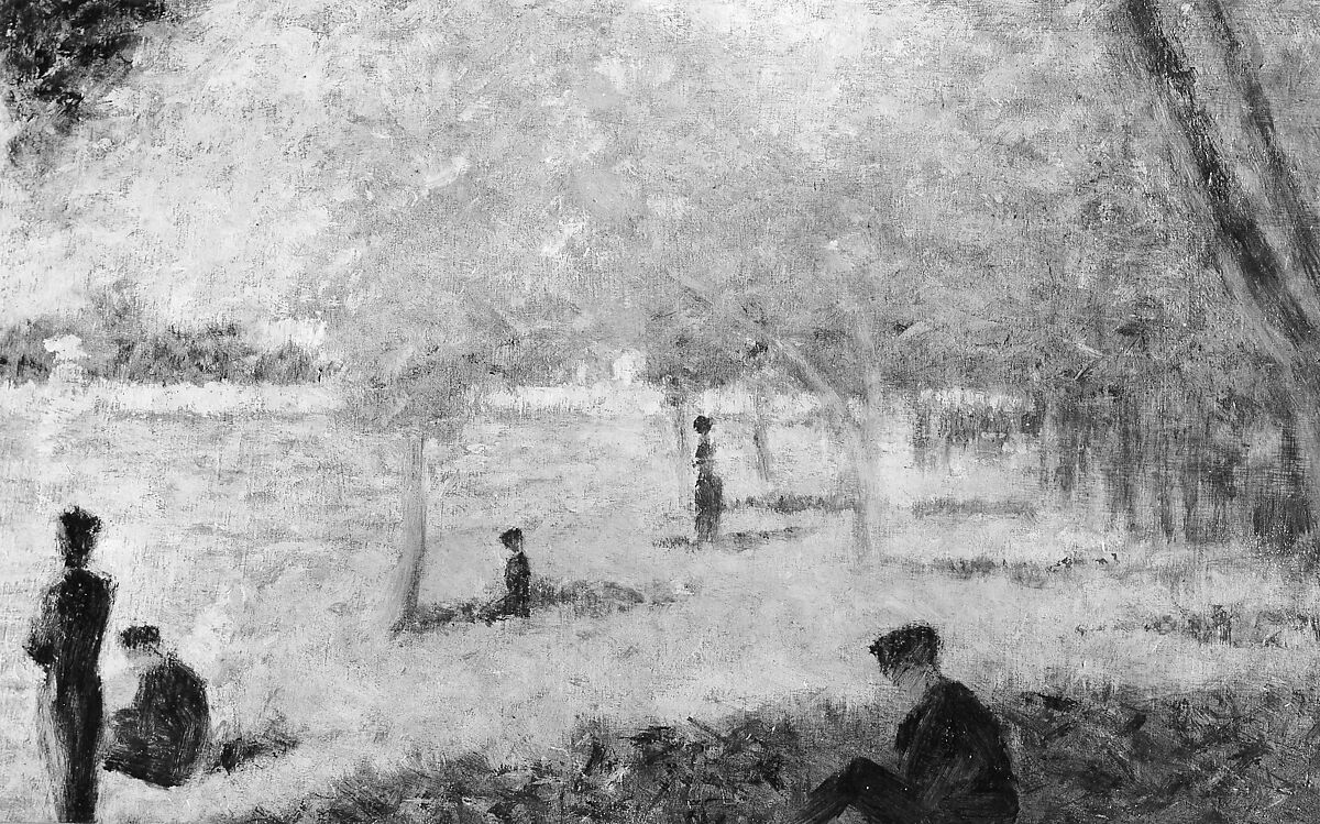 Study for "A Sunday on La Grande Jatte", Georges Seurat (French, Paris 1859–1891 Paris), Oil on wood