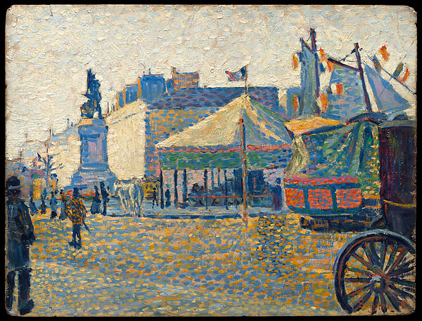 Place de Clichy, Paul Signac (French, Paris 1863–1935 Paris), Oil on wood 