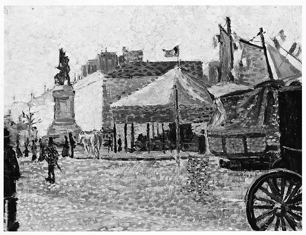 Place de Clichy, Paul Signac (French, Paris 1863–1935 Paris), Oil on wood