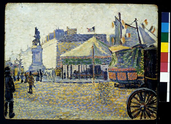 Place de Clichy, Paul Signac (French, Paris 1863–1935 Paris), Oil on wood