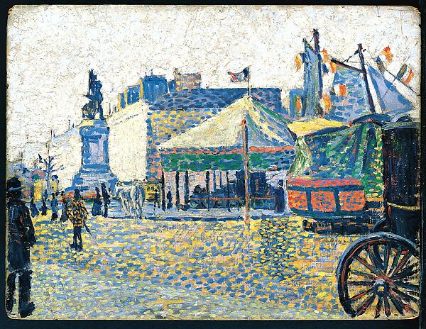 Place de Clichy, Paul Signac (French, Paris 1863–1935 Paris), Oil on wood