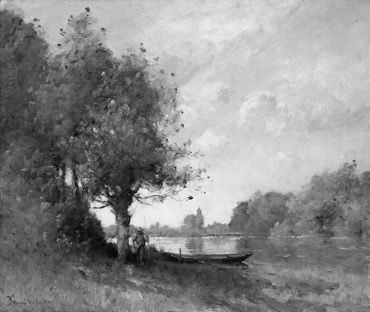 A Pond near Nangis, Paul-Désiré Trouillebert (French, Paris 1829–1900 Paris), Oil on canvas