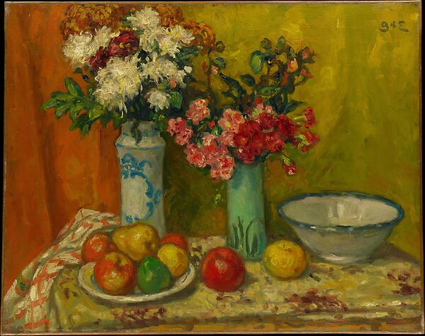 Red Flowers and Fruit, Georges d'Espagnat (French, 1870–1950), Oil on canvas