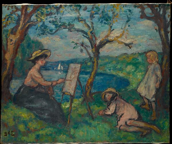 Woman Painting in the Open Air, Georges d'Espagnat (French, 1870–1950), Oil on canvas