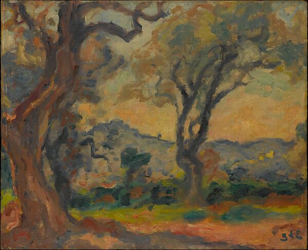 View of Cagnes, Georges d'Espagnat (French, 1870–1950), Oil on cradled canvas, mounted on wood