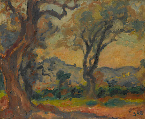 View of Cagnes, Georges d&#39;Espagnat (French, 1870–1950), Oil on cradled canvas, mounted on wood 