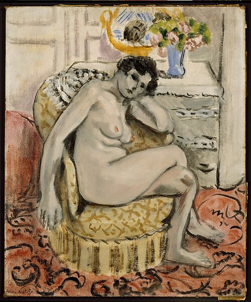 Nude in an Armchair (Nu au fauteuil), Henri Matisse (French, Le Cateau-Cambrésis 1869–1954 Nice), Oil on canvas board