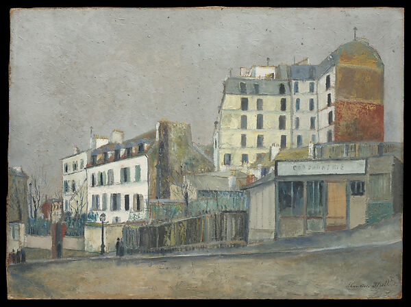 40, Rue Ravignan, Maurice Utrillo (French, Paris 1883–1955 Dax), Oil, plaster, and sand, on board