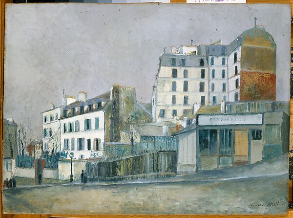 40, Rue Ravignan, Maurice Utrillo (French, Paris 1883–1955 Dax), Oil, plaster, and sand, on board 