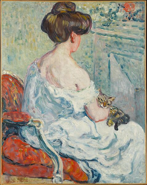 Woman with a Cat, Louis Valtat (French, Dieppe 1869–1952 Paris), Oil on canvas