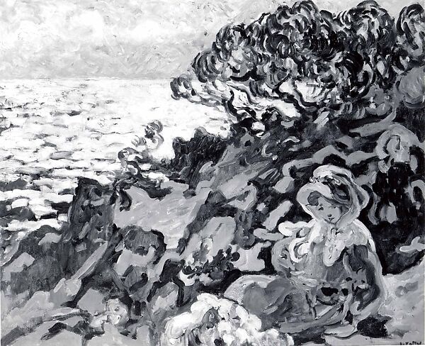Woman on the Seashore (Jeune Femme sur les rochers à Anthéor), Louis Valtat (French, Dieppe 1869–1952 Paris), Oil on canvas